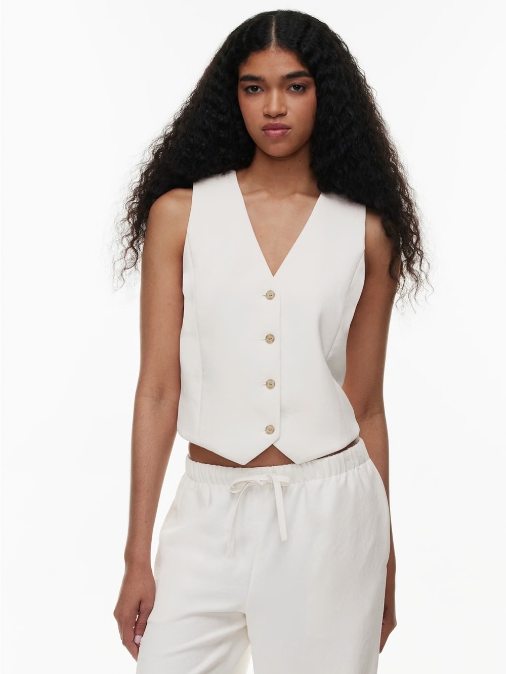Aritzia Wilfred Pesci Button-Front Vest Size 8 Chic Preppy Minimalist 90s Fall